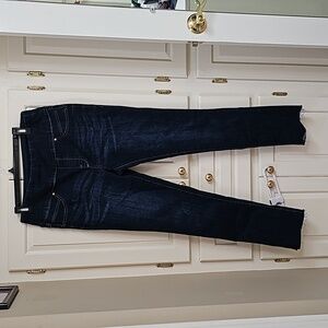 Seven7 size 10 tummy toner skinny jeans. Raw hem. 30" inseam